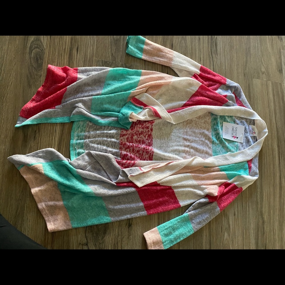 Cardigan with colorful stripes